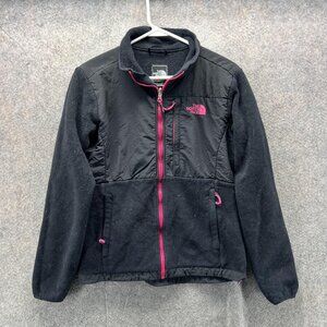 The North Face Jacket Womens Medium Black Pink Polartec Fleece Soft Full Zip